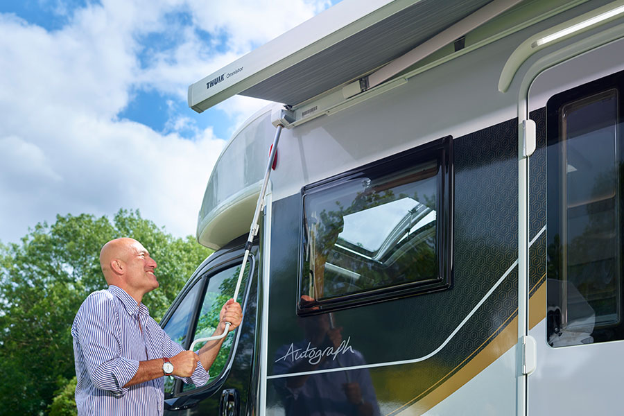 Arriving on site How to set up your wind out awning Bailey of